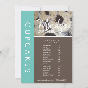Homemade Bakery Cupcakes Flyer Pricing List B Invitation