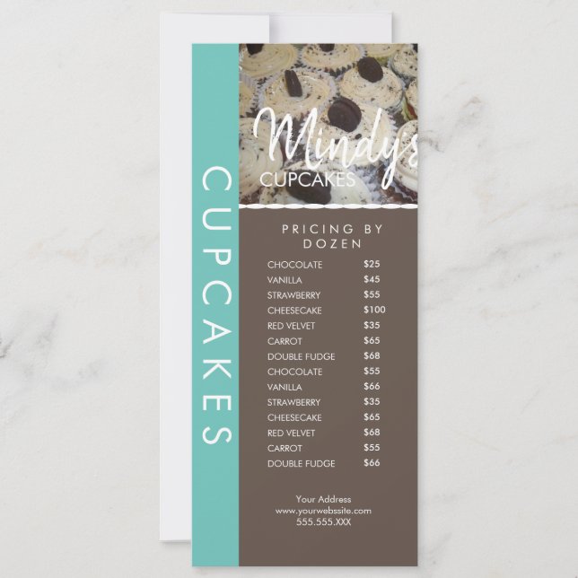 Homemade Bakery Cupcakes Flyer Pricing List C Invitation (Front)