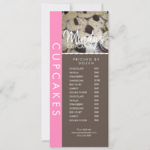 Homemade Bakery Cupcakes Flyer Pricing List C Invitation