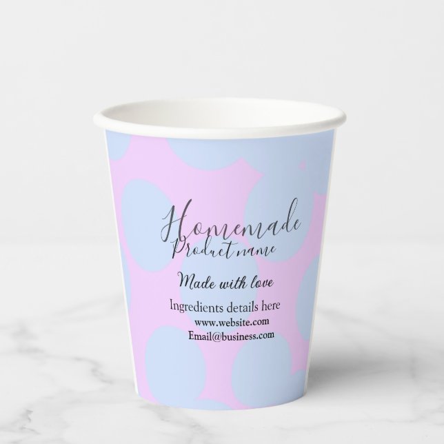 Homemade bakery made with love add text website paper cups (Front)