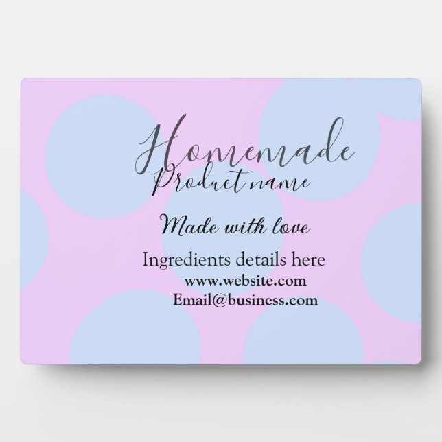 Homemade bakery made with love add text website plaque (Front)