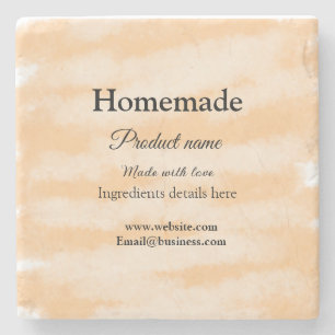 Homemade bakery made with love add text website stone coaster