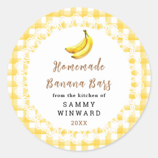 Homemade Banana Bars Label