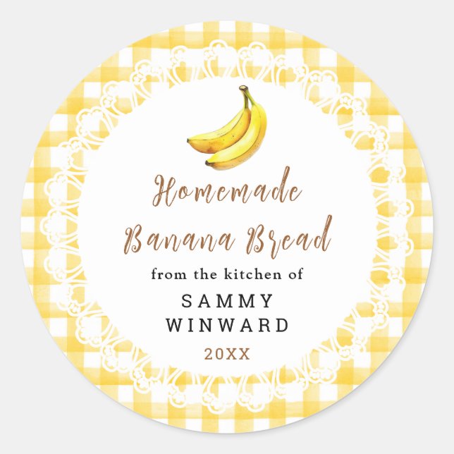 Homemade Banana Bread Label (Front)