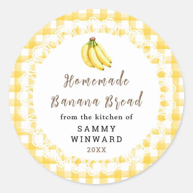 Homemade Banana Bread Label (Front)