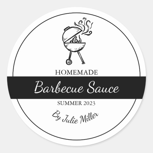 Homemade Barbecue Sauce BBQ Label (Front)