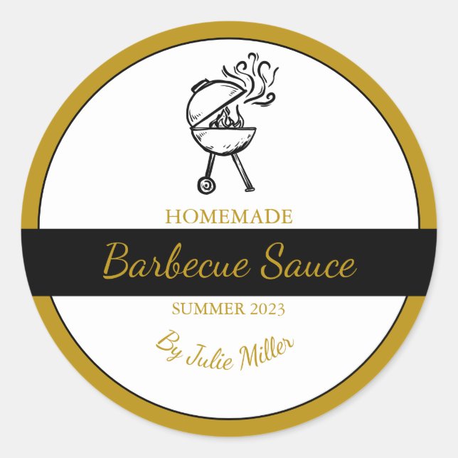 Homemade Barbecue Sauce BBQ Label (Front)