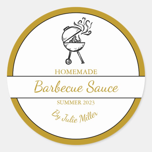Homemade Barbecue Sauce BBQ Label (Front)
