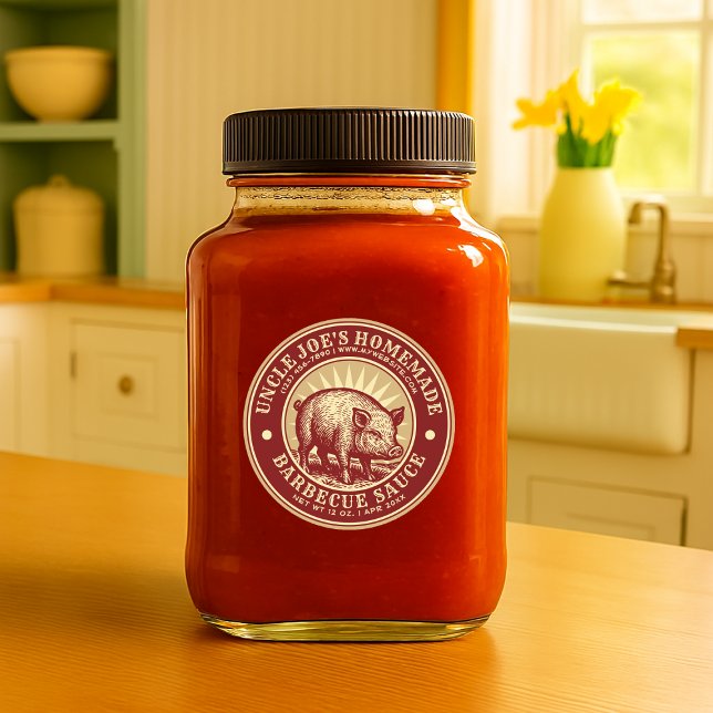 Homemade Barbecue Sauce Hog Label Template (Creator Uploaded)