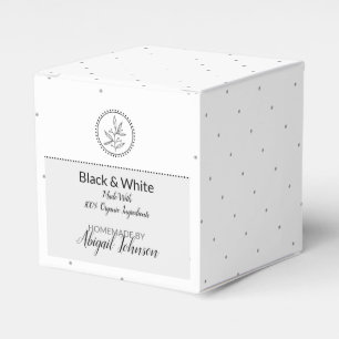 Homemade Bath & Body Packaging Black & White Favor Box