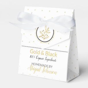 Homemade Bath & Body Packaging Gold & Black Favor Box