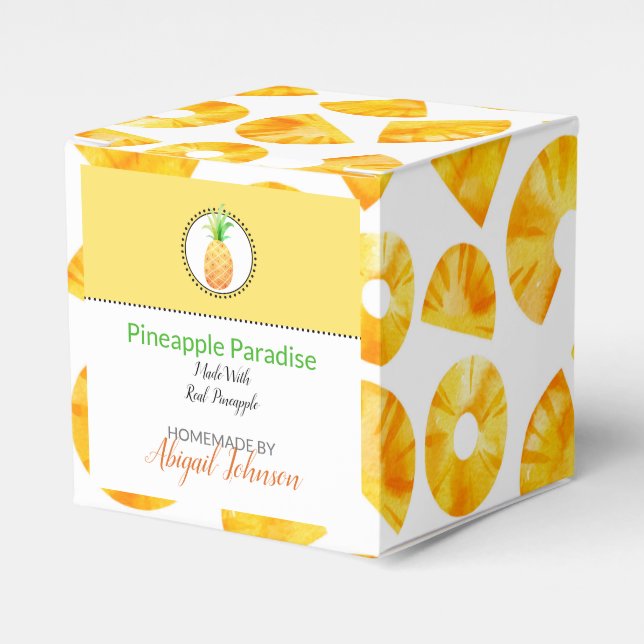 Homemade Bath & Body Packaging | Pineapple Box (Front Side)