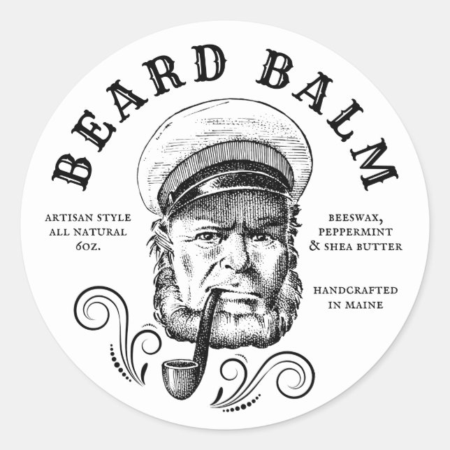 Homemade Beard Balm Nautical Label (Front)
