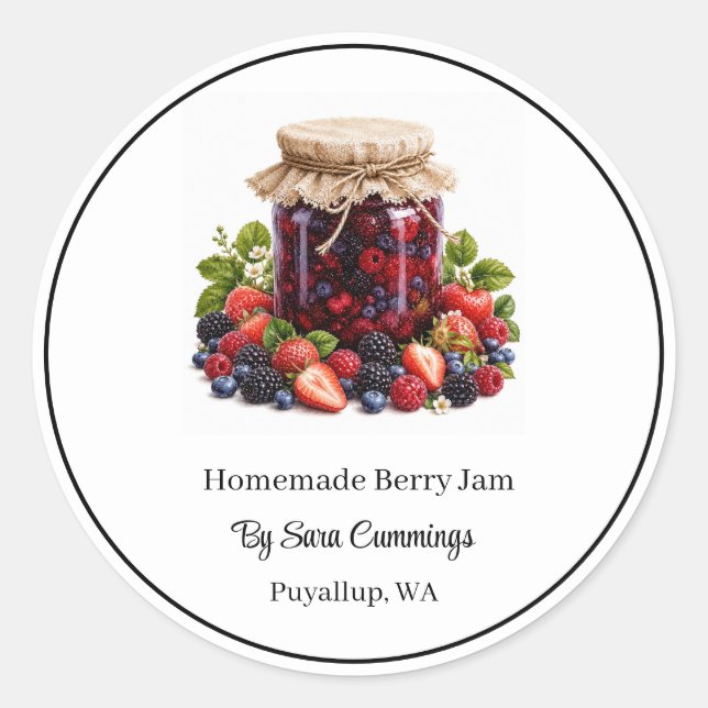 Homemade Berry Jam Stickers (Front)