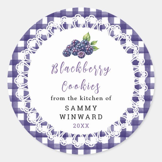 Homemade Blackberry Cookies Label (Front)