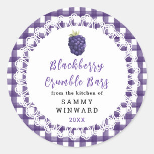 Homemade Blackberry Crumble Bars Label