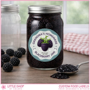 Homemade Blackberry Jam Canning Jar Labels