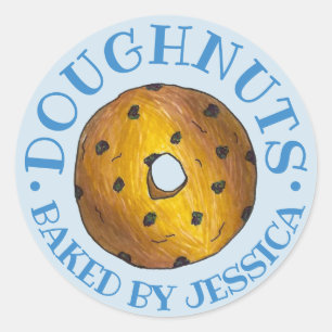 Homemade Blueberry Cake Doughnuts Baked By Classic Round Sticker