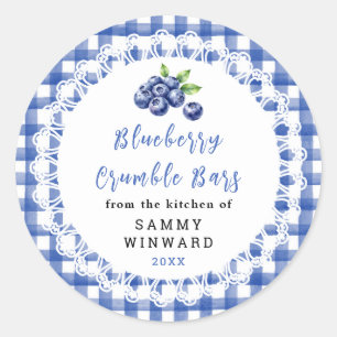 Homemade Blueberry Crumble Bars Label