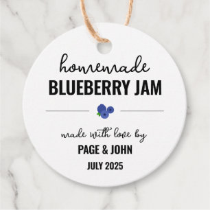 Homemade Blueberry Jam Jar Wedding Favour Tags
