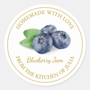 Homemade Blueberry Jam Label White