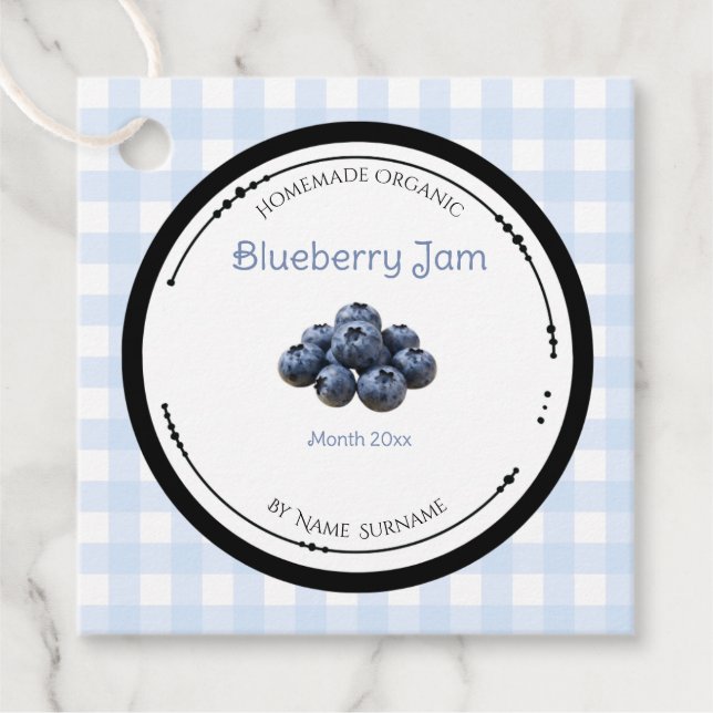 Homemade Blueberry Jam Label With Ingredients (Front)