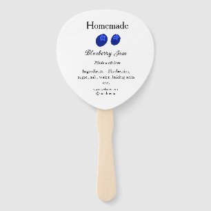 Homemade blueberry jam made with love add text hand fan