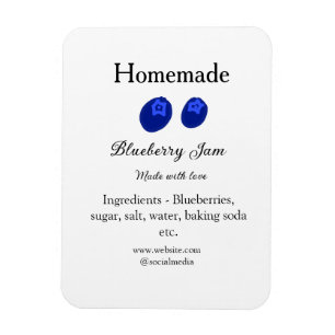 Homemade blueberry jam made with love add text magnet