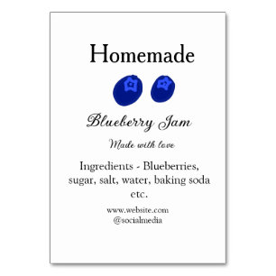 Homemade blueberry jam made with love add text table number