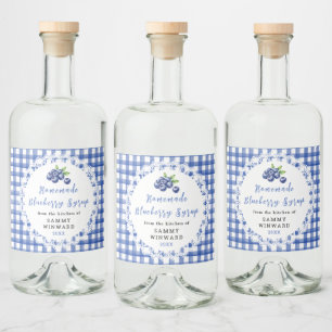 Homemade Blueberry Syrup Bottle Label