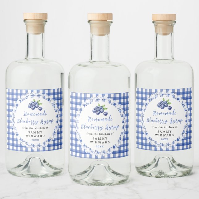 Homemade Blueberry Syrup Bottle Label (Bottles)