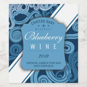 Homemade blueberry wine cider personalized label