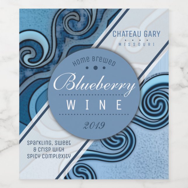 Homemade blueberry wine cider personalized wine label (Single Label)