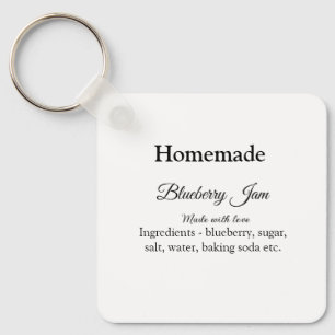 Homemade blueberry y jam made with love add text keychain