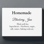 Homemade blueberry y jam made with love add text plaque<br><div class="desc">Design</div>