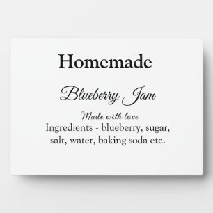 Homemade blueberry y jam made with love add text plaque