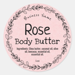 Homemade Blush Pink Kraft Paper Product Labels