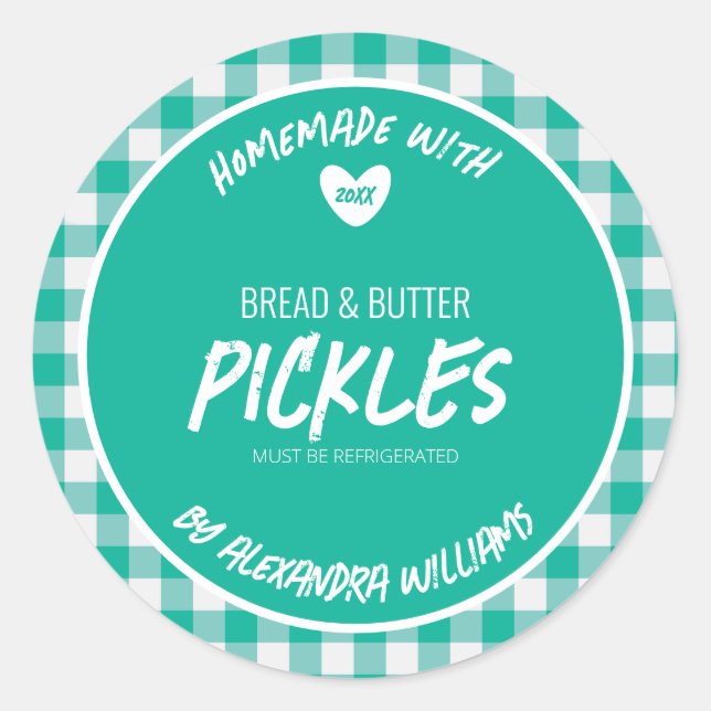 Homemade Bread And Butter Pickle Round Sticker (Front)