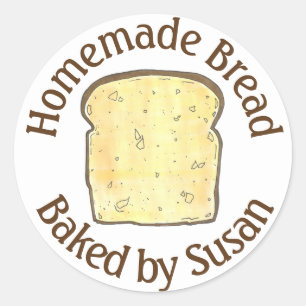 Homemade Bread Baked Made By From the Kitchen of Classic Round Sticker
