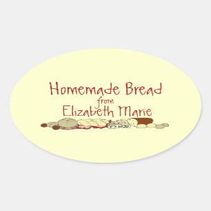 Homemade Bread Personalize It Oval Sticker