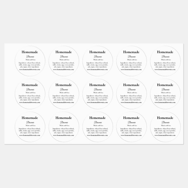 Homemade brwonie made with love add text website (Sheet)