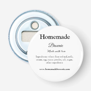 Homemade brwonie made with love add text website bottle opener