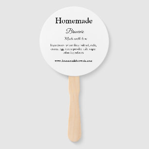 Homemade brwonie made with love add text website hand fan