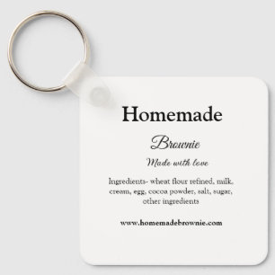 Homemade brwonie made with love add text website keychain