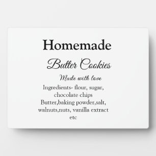 Homemade butter cookies made with love add text plaque