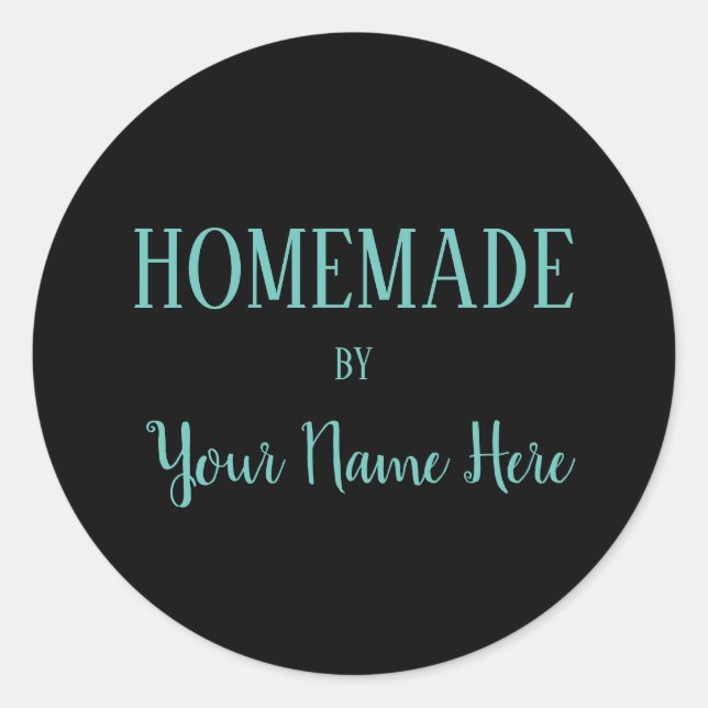 Homemade By Fashion Bakery Cookie Cake Modern Classic Round Sticker (Front)