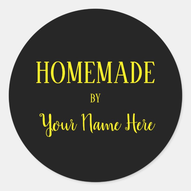 Homemade By Fashion Bakery Cookie Cake Modern Classic Round Sticker (Front)