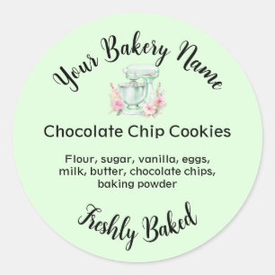 Homemade Cake Business Baking Label Green Mixer