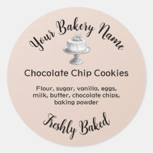 Homemade Cake Business Baking Label Peach