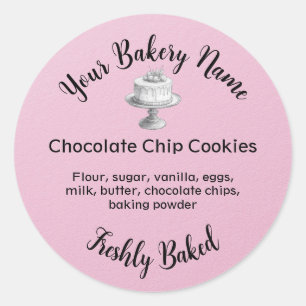 Homemade Cake Business Baking Label Pink